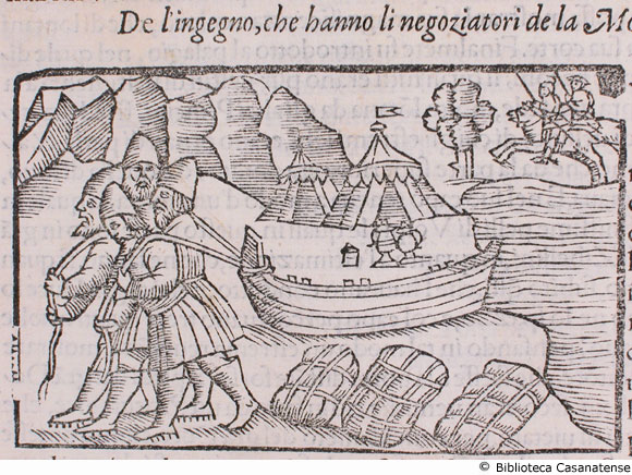 de l'ingegno, che hanno li negoziatori de la Moscovia [trasporto delle merci e delle navi attraverso la terraferma], c. 134 v.