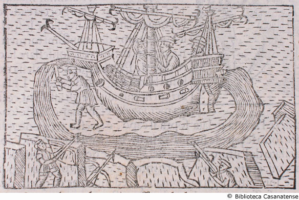 come si espugnino, e combattano le navi de' nemici, quando son gelate e ghiacciate ne l'acque, c. 140