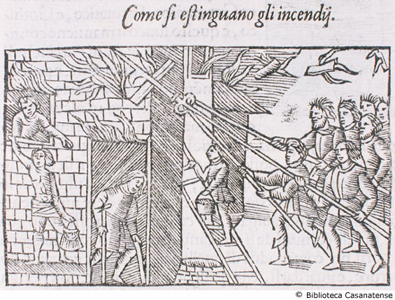 come si estinguano gli incendi, c. 152 v