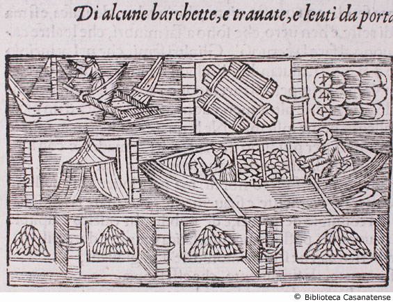 di alcune barchette, e travate, e leuti da portar grano, c. 156 v. (seconda figura)
