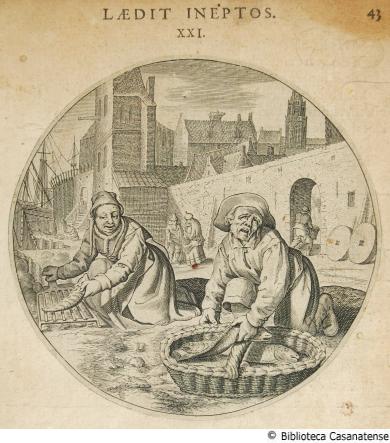 (Pescivendolo e donna che cucina il pesce), p. 43