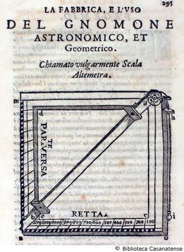 la fabbrica, e l'uso del Gnomone astronomico et geometrico. Chiamato volgarmente scala altemetra, p. 295