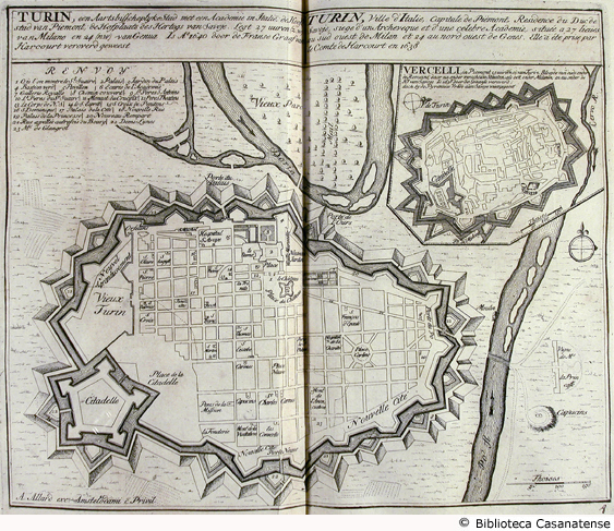 Turin, ville d'Italie capitale de Piemont ... (pianta della citt di Torino e della citt di Vercelli), tav. [8]