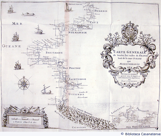 carte generale de toutes le costes de France tant de la mer Oceane que Mediterrane, tav. [3b]