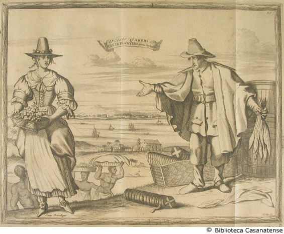 Engelse Quakers en tabak planters..(uomo e donna Quaccheri in costumi tipici), tav. [30b]