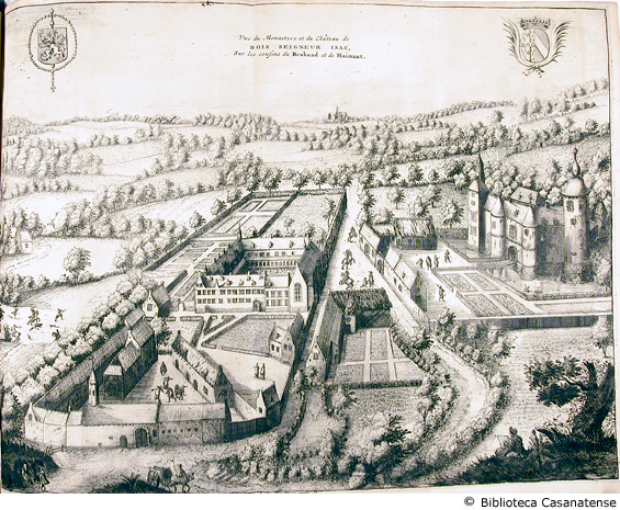 vue du monastere et du chteau de Bois Seigneur Isac sur le confins du Braband ..., tav. [56]