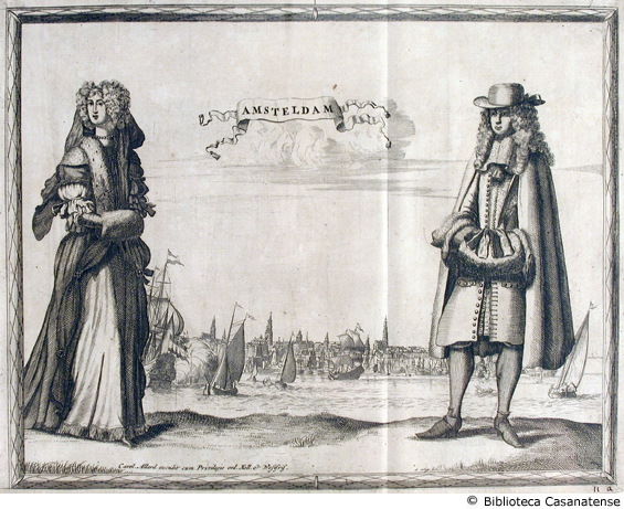Amsteldam (uomo e donna abbigliati secondo la moda di Amsterdam), tav. [11a]