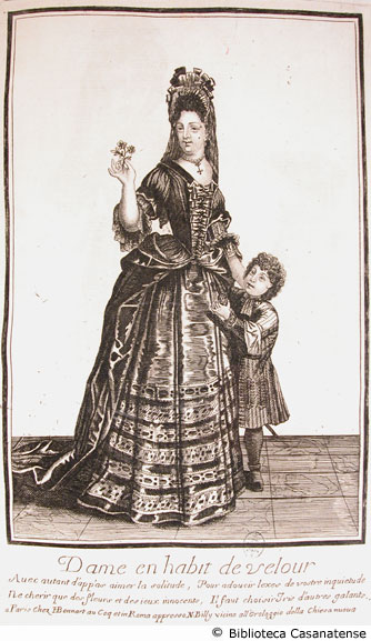 Dama in abito di velour, c. 61