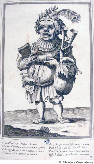 Caricatura di un musicista poeta, c. 127