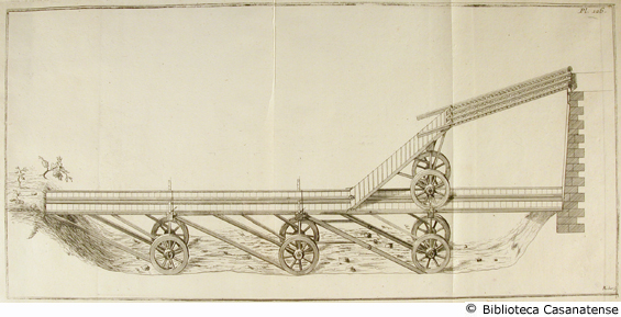 (pont de bois transportable pour le passage des rivieres et des canaux  I), tav. 126