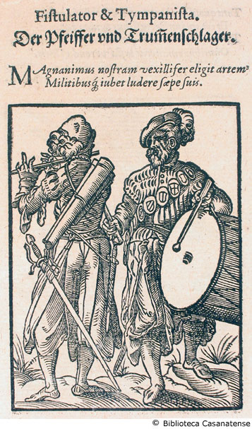 fistulator & tympanista (suonatori di flauto e tamburo che accompagnavano le truppe), c. 139