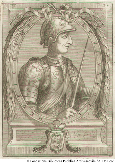 Enrico IV imperatore romano, re di Napoli e di Sicilia. Foglio 319, Libro III.
