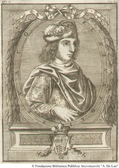 Renato dAngi, re di Napoli. Foglio 597, libro V.