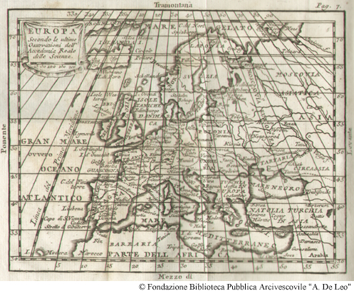 Europa. Secondo le ultime osservazioni dell'Accademia Reale delle Scienze, Pag. 7.