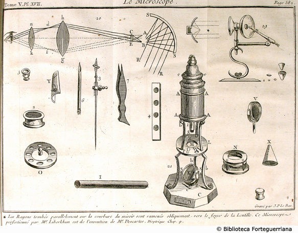 Tav. XVII - Il microscopio, p. 582