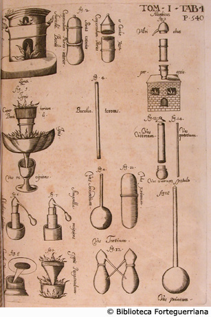 Tav. I -  Forni e strumenti alchemici, p. 540
