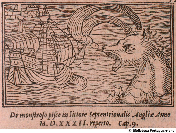 De monstroso pisce in littore septentrionalis Angliae anno DMXXXII reperto, c. 179