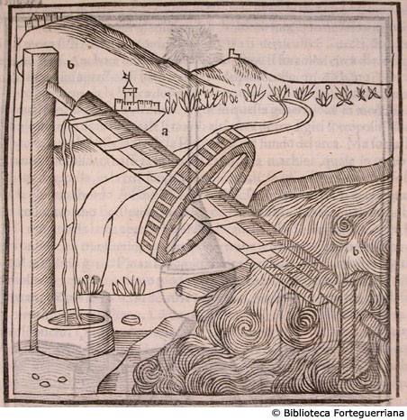 Ruota per trasportare l'acqua in un luogo più alto, c. 102