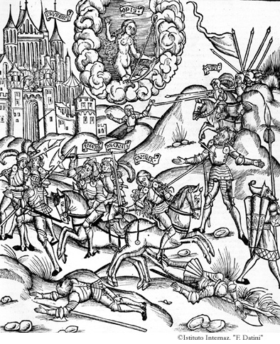 Camilla muore e Opi la vendica uccidendo Arrunte. (XI, 767-867)
