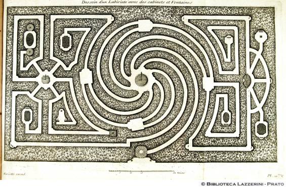 Dessein d'un labirinte avec des cabinets et fontaines, P.58, Pl. 10.me C