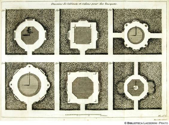 Desseins de cabinets et salons pour des bosquets, P.58, Pl. 5.e C