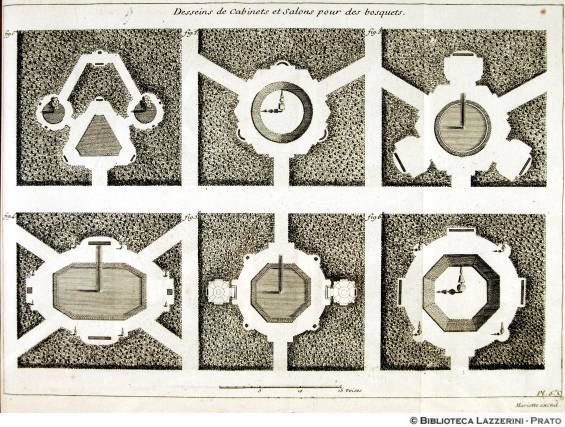 Desseins de cabinets et salons pour des bosquets, P.58, Pl. 6.e C