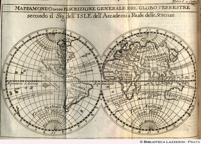 Mappamondo overo descrizione generale del globo terrestre secondo il sig. dell'Isle dell'Accademia Reale delle Scienze, p. 113