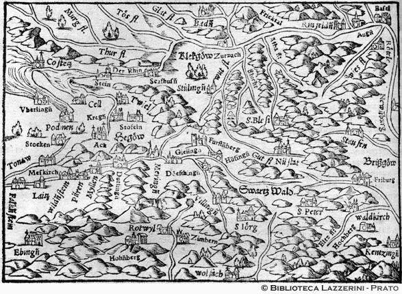 Mappa della regione di Hegow, tra il Reno e il Danubio, p. 602