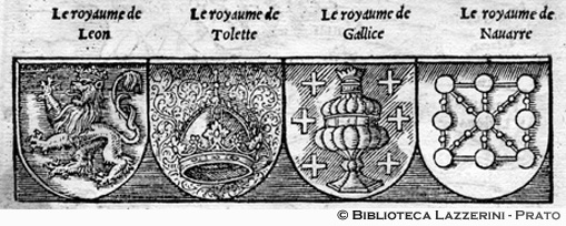 Stemmi dei regni di: Len, Tolette, Galizia, Navarra, p. 60