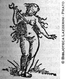 Donna con stiletto a forma di luna, p 215