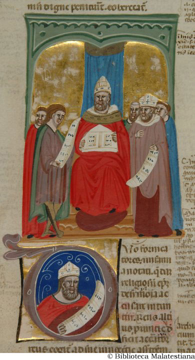 (Due fornicatori, macchiati da infamia, accusano un vescovo di simonia. Mancando al processo, il vescovo è assolto), c. 130r