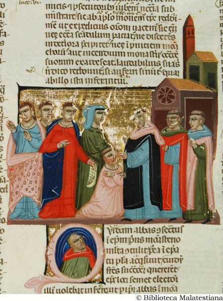 (Un abate viene consacrato vescovo), c. 196r