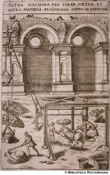 Fig. 3 - Machina per sollevare pietre e altro materiale, p. 6