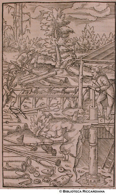 Tromba per estrarre l'acqua dal terreno, p. 135