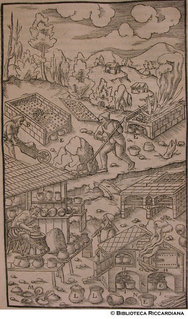 Fornaci per separare i metalli dalle impurità come zolfo e bitume, p. 217