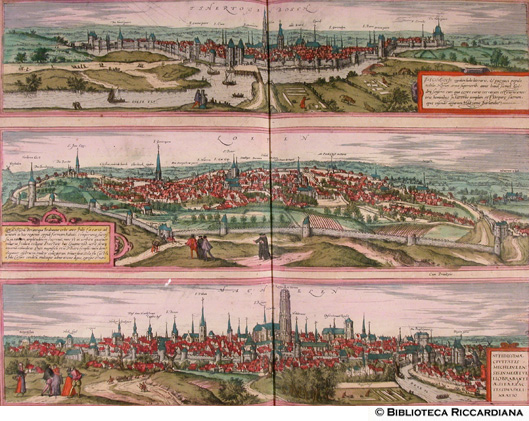 Tav. 18 - a).- Buscumducis (Hertogenbosch, Paesi Bassi), b).- Lovanium, Loeven (Lwen, Belgio), c).- Machlinia, Machelen (Malines, Mechelen, Belgio)