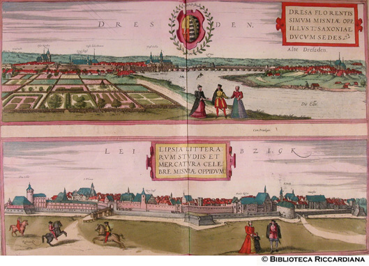 Tav. 28 - a).- Dresda (Germania), b).- Lipsia (Leipzig, Germania)