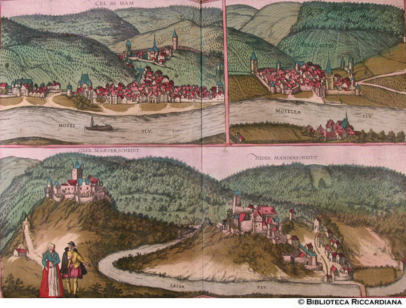 Tav. 25 - a). Cel im ham (Zell an der Mosem, Germania), b).- Berncastel (Bernkastel-Kues, Germania), c).- Manderscheidt (Manderscheid, Germania)