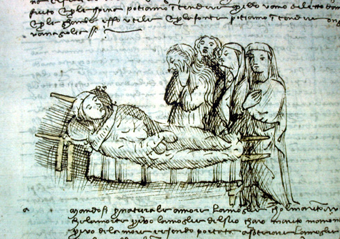 Compianto funebre, c. 28r