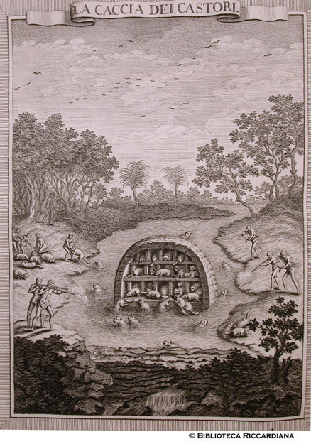 Fig. 18 - La caccia dei castori, p. 75 (incisore: V. Rossi)