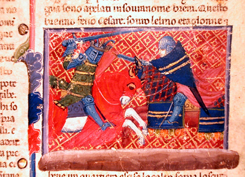 Duello fra Cesare e Brenno, c. 13r
