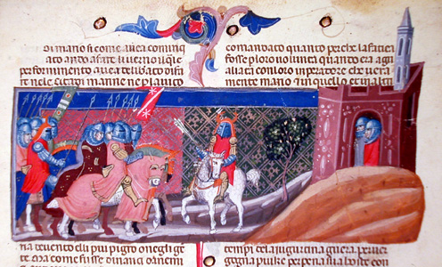 Mario occupa due colli e sconfigge il nemico, c. 228r