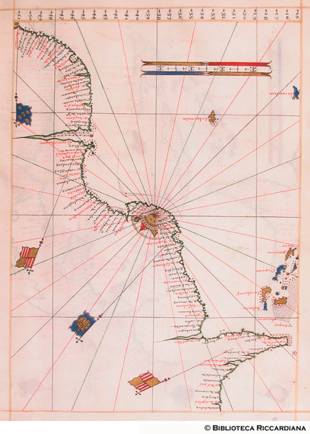 Carta nautica delle coste atlantiche dell'America settentrionale orientale e centrale, c. 10r
