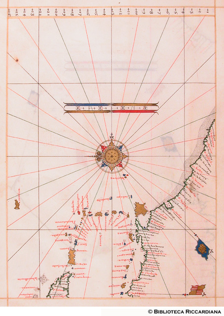 Carta nautica degli arcipelaghi caraibici e delle coste atlantiche dell'America centrale, c.11v
