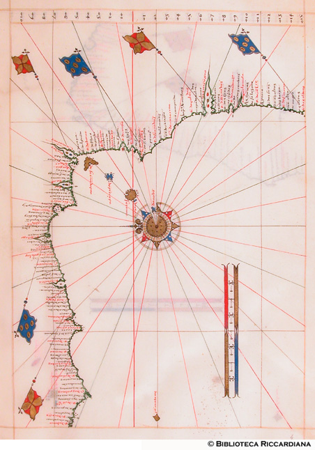 Carta nautica delle coste africane occidentali e Golfo di Guinea, c. 4r