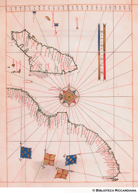 Carta nautica delle coste sud-orientali dell'Africa, Madagascar, c. 5r