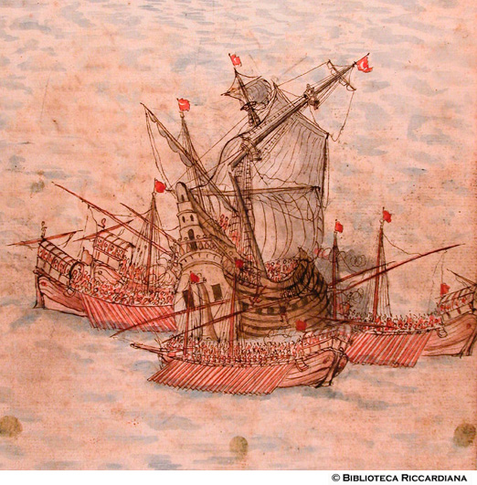 Battaglia navale e assalto ai vascelli Turchi, c. 102r