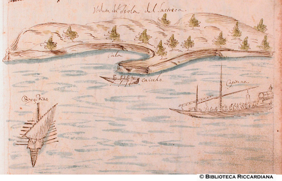 Navi presso l'Isola di Lustrica (Isola di Ustica), c. 104r