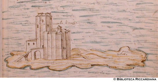 Isolotto col Castello di Trapani, c. 77r