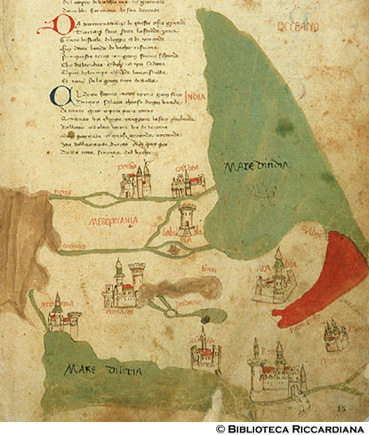 Carta della Mesopotamia, Arabia, Armenia, Giudea e Egitto, c. 15r.